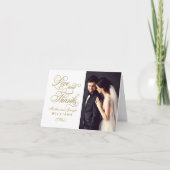 Liebe und Dank des White Antique Gold Hochzeitssch Dankeskarte (Vorderseite)