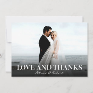 Liebe und Dank einfache Hochzeit Danke Foto Karte
