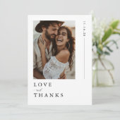 Liebe und Dank | Einfache Hochzeit von Fotos Dankeskarte (Stehend Vorderseite)