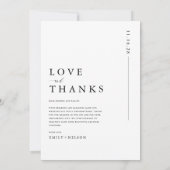 Liebe und Dank | Einfache Hochzeit von Fotos Dankeskarte (Rückseite)