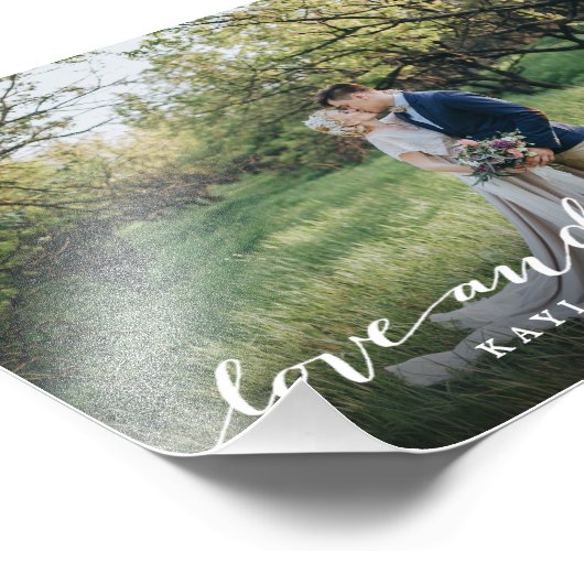 Liebe und dank einfachem Script Vollblut Foto (Ecke)