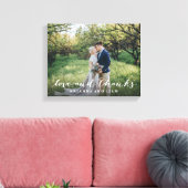 Liebe und dank einfachem Script Vollblut Foto Leinwanddruck (Insitu (Wohnzimmer))