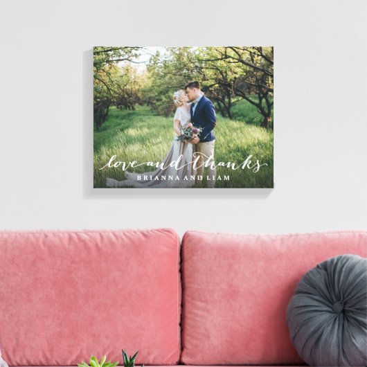 Liebe und dank einfachem Script Vollblut Foto Leinwanddruck (Insitu (Wohnzimmer))