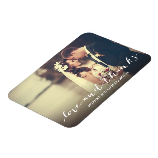 Liebe und dank einfachem Script Vollblut Foto Magnet (Linke Seite)