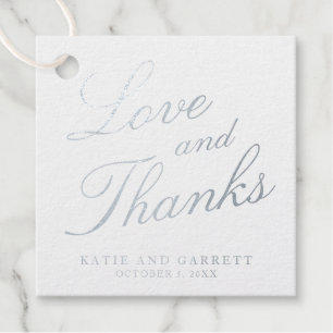 Liebe und Dank Elegante Hochzeit Silber Geschenkanhänger