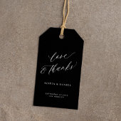 Liebe und dank eleganter Kalligraphie Hochzeitstas Geschenkanhänger