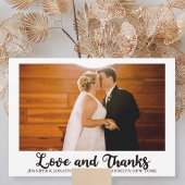 Liebe und Dank Foto Chic Cursive Script Hochzeit Dankeskarte