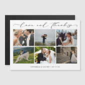 Liebe und Dank Foto Collage Hochzeit Vielen Dank Magnetkarte (Vorne/Hinten)