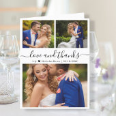Liebe und dank Foto Collage Script Hochzeit Dankeskarte