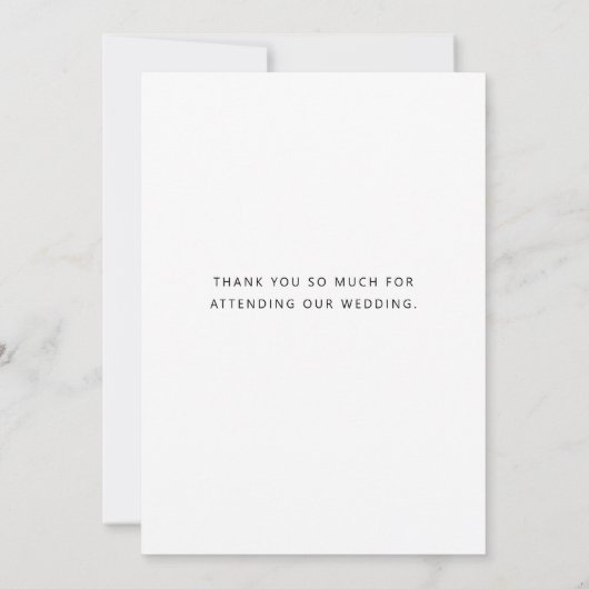 Liebe und Dank Foto Elegante Script Chic Hochzeit Dankeskarte (Rückseite)