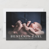 Liebe und Dank Foto Geburtskarte Ankündigung (Vorderseite)