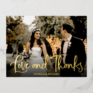 Liebe und Dank Foto Hochzeit Danke Folie Folien Feiertagspostkarte