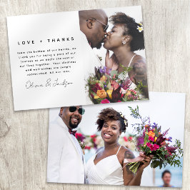 Liebe und Dank Foto Hochzeit Dankeskarte