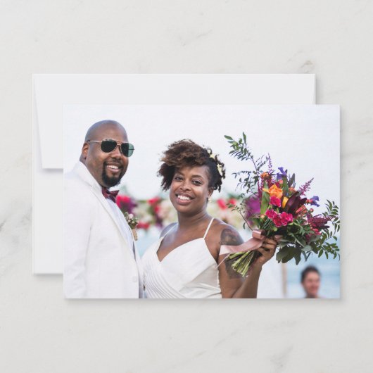 Liebe und Dank Foto Hochzeit Dankeskarte (Rückseite)