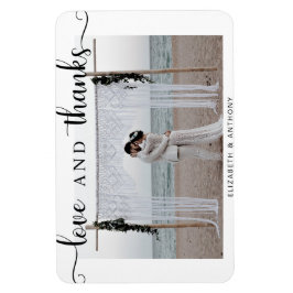 Liebe und Dank Foto Hochzeit Einfaches Elegantes C Magnet