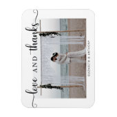 Liebe und Dank Foto Hochzeit Einfaches Elegantes C Magnet (Vertikal)