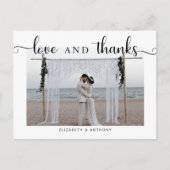 Liebe und Dank Foto Hochzeit Einfaches Elegantes C Postkarte (Vorderseite)