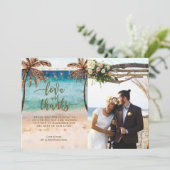 Liebe und Dank-Foto kardieren tropischen boho Dankeskarte (Stehend Vorderseite)