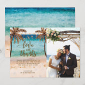 Liebe und Dank-Foto kardieren tropischen boho Dankeskarte (Vorne/Hinten)