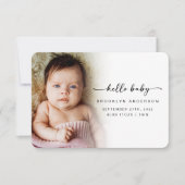 Liebe und Dank | Foto Overlay Hello Baby Dankeskarte (Vorderseite)