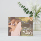 Liebe und Dank | Foto Wedding Vielen Dank Postcard Postkarte (Stehend Vorderseite)