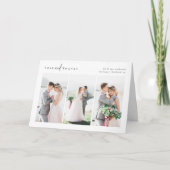 Liebe und Dank Fotocollage eingeklappt Hochzeit Karte (Vorderseite)