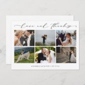 Liebe und dank Fotocollage Hochzeit Dankeskarte (Vorne/Hinten)
