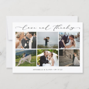 Liebe und dank Fotocollage Hochzeit Dankeskarte