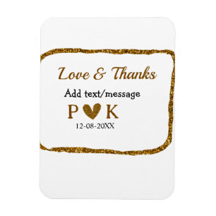 Liebe und Dank fügen Sie Pärchen Namen goldschwarz Magnet