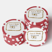 Liebe und Dank fügen Sie Pärchen Namen goldschwarz Pokerchips (Stapel)