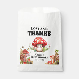 Liebe und Dank Fungi Mushroom Moth Baby Dusche Geschenktütchen
