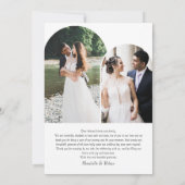 Liebe und Dank für das elegante Arch Wedding Foto Dankeskarte (Rückseite)