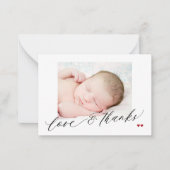 Liebe und Dank für das Foto Babydusche Danke Mitteilungskarte (Vorderseite)