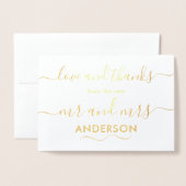 Liebe und Dank für das Hochzeitsgolden von Foto Folienkarte (Vorderseite mit Umschlag)