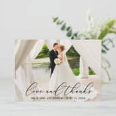 Liebe und Dank für die elegante Kalligraphie Dankeskarte (Stehend Vorderseite)