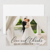 Liebe und Dank für die elegante Kalligraphie Dankeskarte (Vorne/Hinten)