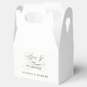 Liebe und Dank für die elegante Script-Hochzeit Geschenkschachtel (Geöffnet)