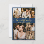 Liebe und Dank für die Hochzeit der Navy Dankeskarte (Vorderseite)