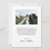 Liebe und Dank für die Hochzeit der Navy Dankeskarte (Rückseite)