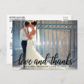 Liebe und Dank für die Hochzeit von Herrn und Frau Postkarte (Vorne/Hinten)