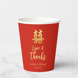 Liebe und Dank für die klassische Hochzeit in Chin Pappbecher