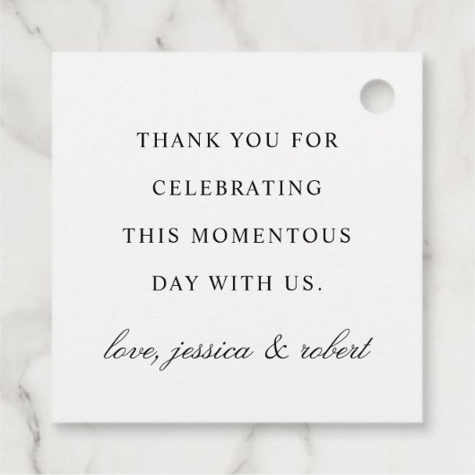 Liebe und Dank für elegante Script-Imitate Gold Bo Geschenkanhänger (Rückseite)