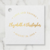 Liebe und Dank für Hochzeit Danke Custom Geschenkanhänger (Vorderseite)