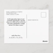 Liebe und Dank für Hochzeit Foto Postkarte (Rückseite)