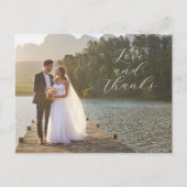 Liebe und Dank für Hochzeit Foto Postkarte (Vorderseite)