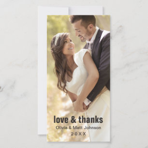 Liebe und Dank für Hochzeiten - Fotokarte Dankeskarte