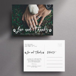 Liebe und Dank für Paw Prints Danke Foto Postkarte