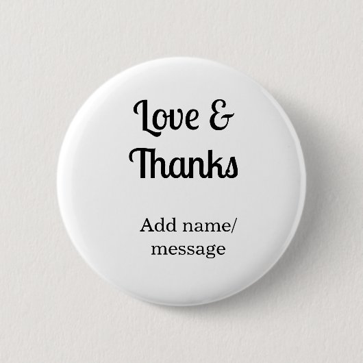 Liebe und Dank Geschäftsnamen-Textnachricht Button (Vorderseite)