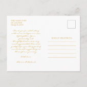 Liebe und Dank Gold Foil Hochzeit Danke Foto Postkarte (Rückseite)