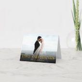 Liebe und Dank Gold Foil Hochzeit Vielen Dank Foto Dankeskarte (Vorderseite)